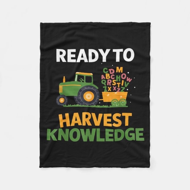 Cobertor De Velo Back To School Teacher Farming Tractor Farmer Kids (Frente)