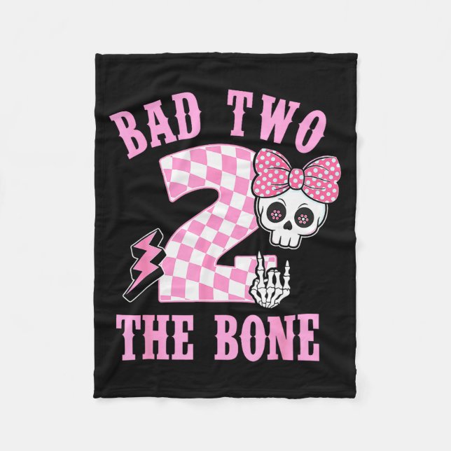 Cobertor De Velo Bad Two The Bone Birthday 2 Years Old Nk Checkered (Frente)