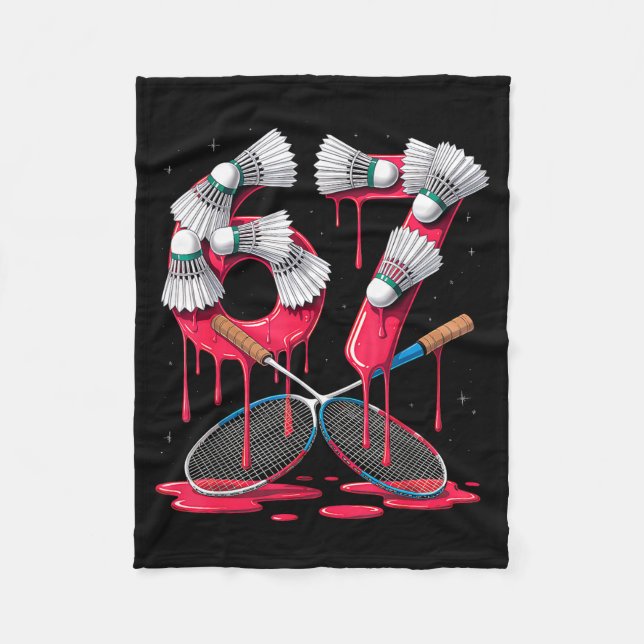 Cobertor De Velo Badminton 67 Six Seven Funny Meme Drip Mens Womens (Frente)