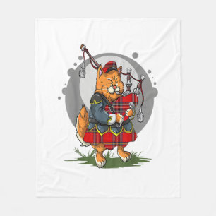Cobertor De Velo Bagpipe Cat Jogando Bagpipe Música Escocesa Kitten