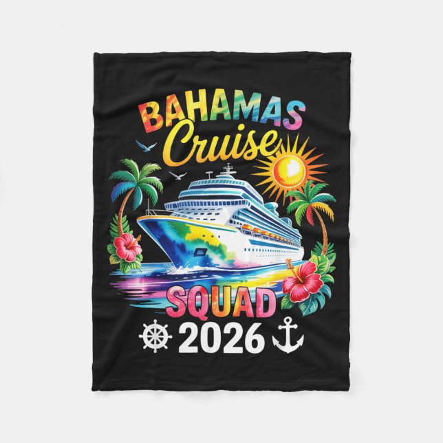 Cobertor De Velo Bahamas Vacation 2026 Squad Family Friends Matchin (Frente)