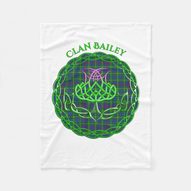 Cobertor De Velo Bailey Scottish Tartan Celtic Thistle (Frente)
