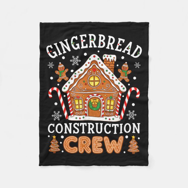 Cobertor De Velo Baking Gingerbread House Construction Crew Christm (Frente)