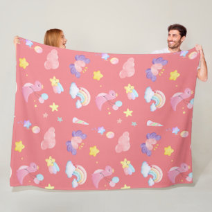 Cobertor De Velo Balão-arco-íris de dinossauro, rosa-doce, bonito