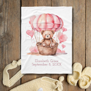 Cobertor De Velo Balão de Ar Quente de Urso de Pelúcia Rosa Present