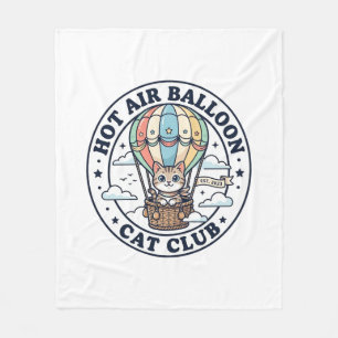 Cobertor De Velo Balão de Ar Quente Gato Fofo Camiseta Design - Que