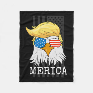 Cobertor De Velo Bald Eagle 4 De Julho Trump American Flag Funny