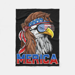 Cobertor De Velo Bald Eagle Mullet Merica American Flag Patriótico 