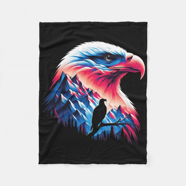 Cobertor De Velo Bald Eagle U Bandeira 4 De Julho Conceito Patrióti (Frente)