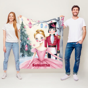 Cobertor De Velo Balé e Ballerina de Nozes de Natal rosa