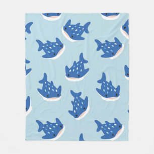 Cobertor De Velo Baleia Azul Cute Padrão Sem Costura   Kawaii