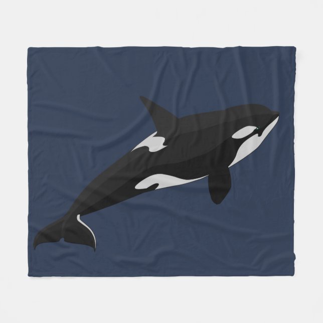 Cobertor De Velo Baleia Orca Blanket Matadora Baleia Foguete (Frente (Horizontal))