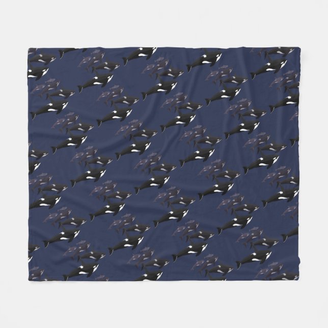 Cobertor De Velo Baleia Orca Blanket Matadora Baleia Foguete (Frente (Horizontal))