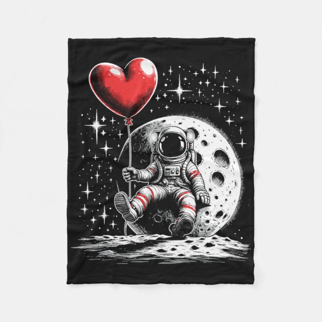 Cobertor De Velo Balinha de Coração de Astronauta Espacial Dia dos  (Frente)