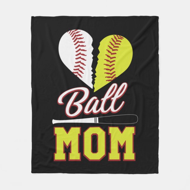 Cobertor De Velo Ball Mãe Baseball Sofball Mãe (Frente)