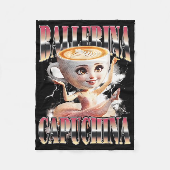 Cobertor De Velo Ballerina Capuchina Funny Italiana Brainrot Memu H (Frente)