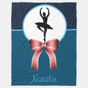 Cobertor De Velo Ballerina Dancer Glitter e Arco Fleece Blanket