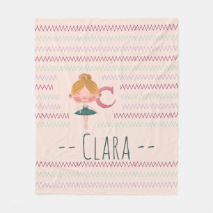 Cobertor De Velo Ballerina Monograma Nome C Rosa Cor-de-Rosa
