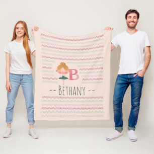 Cobertor De Velo Ballerina Monograma Rosa – Arte Personalizada