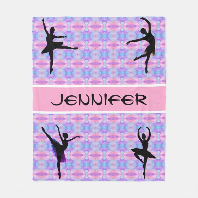 Cobertor De Velo Ballerina Pastel Dance Fleece Blanket (Frente)