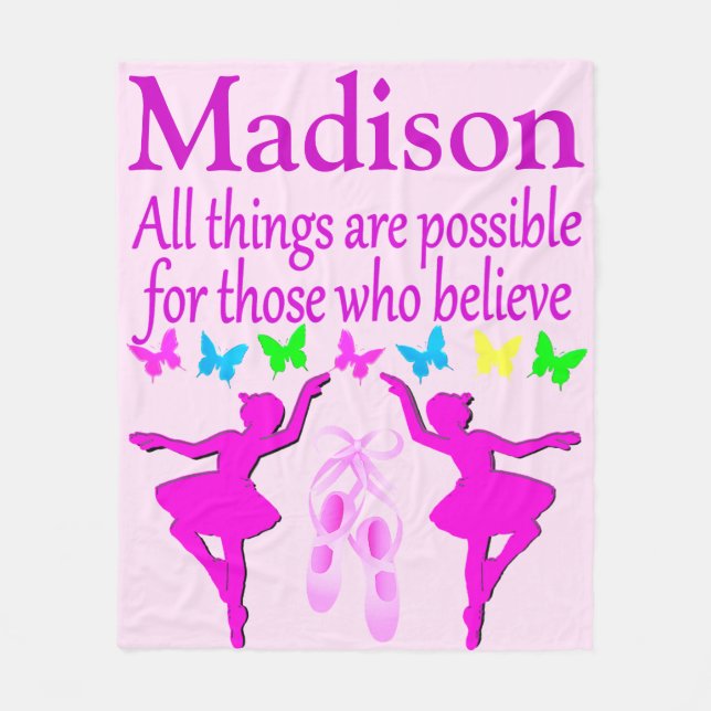 Cobertor De Velo BALLERINA PERSONALIZADA bonito (Frente)