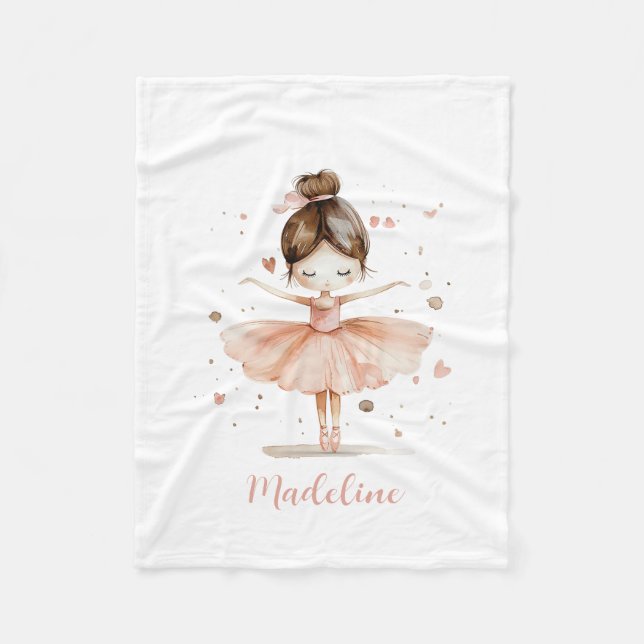 Cobertor De Velo Ballerina Personalizado Name Girly (Frente)