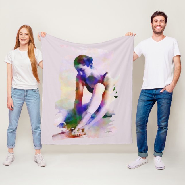 Cobertor De Velo Ballerina, Rosa, Aquarela Arte Contemporânea (In Situ)