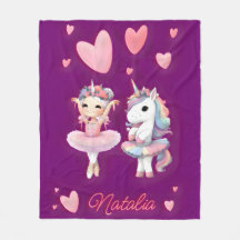 Ballerina Unicorn Fleece Blanket