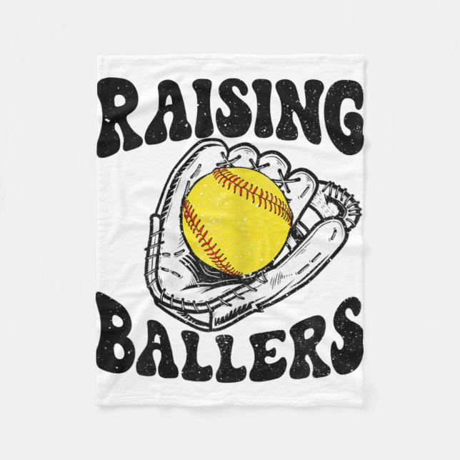 Cobertor De Velo Ballers Softball Mãe Baseball Dia de as mães Mãe P (Frente)