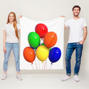 Cobertor De Velo Balões Coloridos Alegria e Diversão de Aniversário