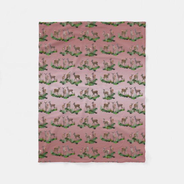 Cobertor De Velo Bambi Meadow Fleece Blanket (Mistura Rosa Dusta) (Frente)