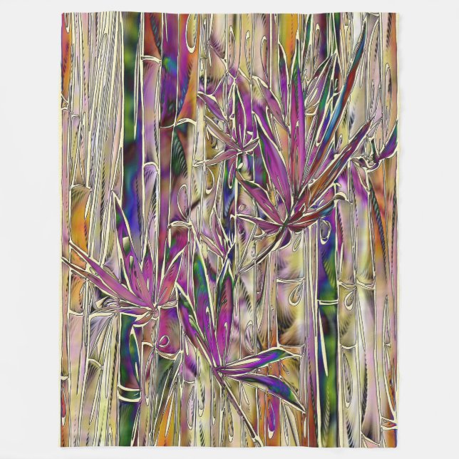 Cobertor De Velo Bamboo Tree Digital Painting Original Art Blanket (Frente)