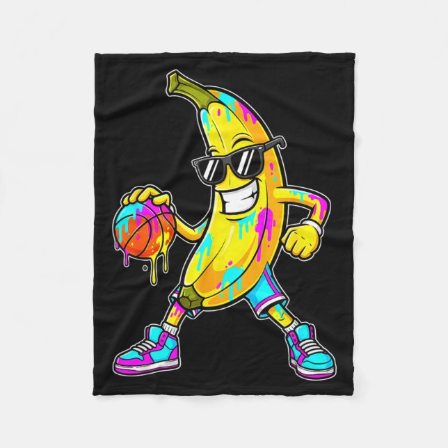 Cobertor De Velo Banana Funny Basketball Drip Kids Youth Boys Girls (Frente)