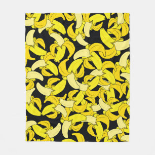 Cobertor De Velo Bananas Amarelas Vintage: Fundo Negro