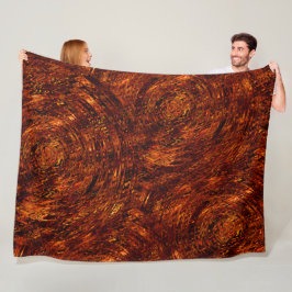 Cobertor De Velo bandas abstrato curvas em tons de ouro avermelhado