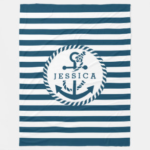 Cobertor De Velo Bandas Brancas E Azuis E Ancoragem Náutica De Barc