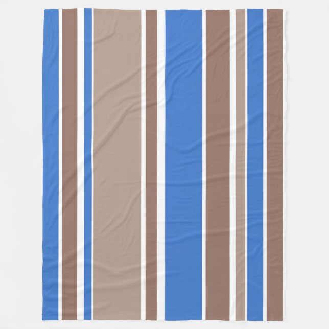 Cobertor De Velo Bandas castanhas e azuis (Frente)