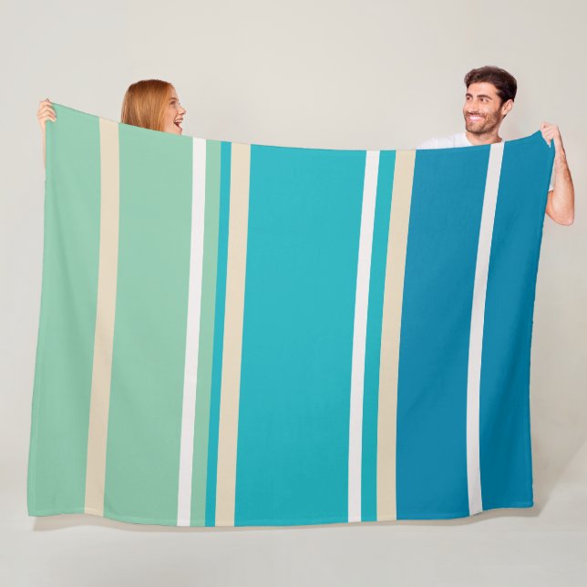 Cobertor De Velo Bandas de azul, verde e turquesa (In Situ)