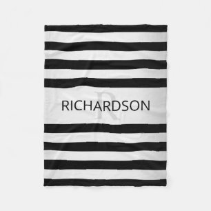 Cobertor De Velo Bandas de Ombre Silver Faux Contemporâneas & Preta