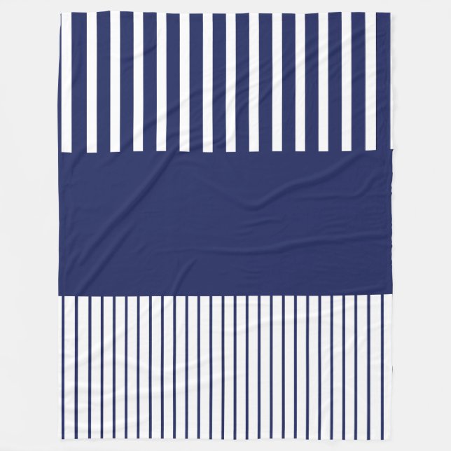 Cobertor De Velo Bandas Pop de cor - Azul e Branco (Frente)