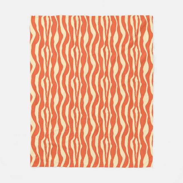 Cobertor De Velo Bandas zebra - mandarim e laranja claro (Frente)