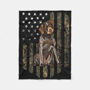 Cobertor De Velo Bandeira americana camuflada German Wirehaired Poi