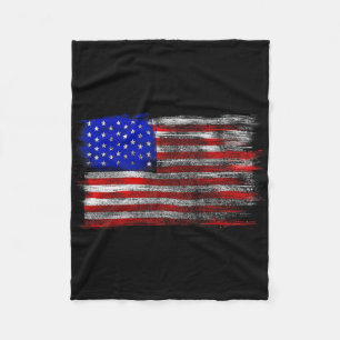 Cobertor De Velo Bandeira Americana Distorcida - Estados Unidos Usa