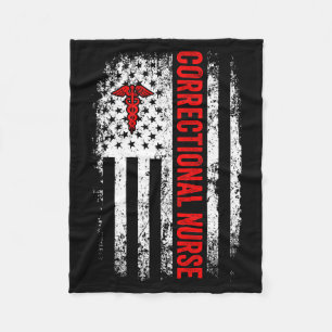 Cobertor De Velo bandeira americana enfermeira correcional enfermei
