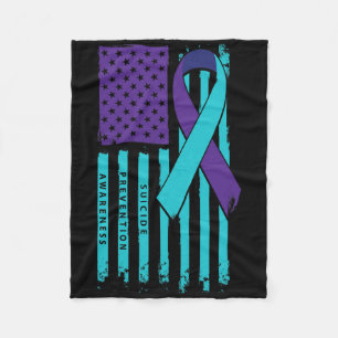 Cobertor De Velo Bandeira Americana Fita Suicídio Sensibilização Cu
