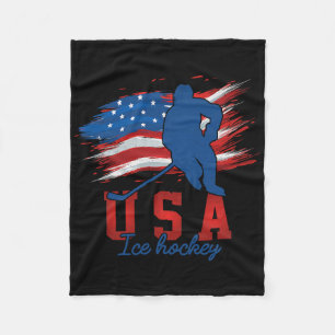 Cobertor De Velo Bandeira Americana Hóquei no Gelo 4 de Julho Supor