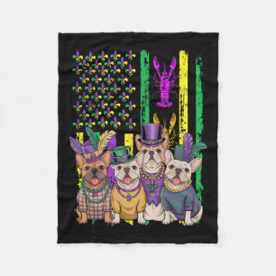Cobertor De Velo Bandeira Americana Mardi Gras Buldogue Francês Fes