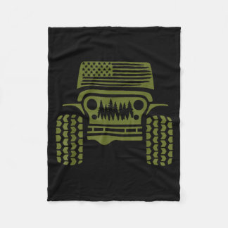Cobertor De Velo Bandeira Americana Offroad Floresta Aventura Retro