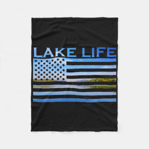 Cobertor De Velo Bandeira Americana Patriota Pescando No Lago Isto