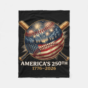 Cobertor De Velo Bandeira americana patriótica de beisebol dos 250 